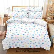 3D Abstract Geometric Color Dot Quilt Cover Set Bedding Set Duvet Cover Pillowcases 90- Jess Art Decoration