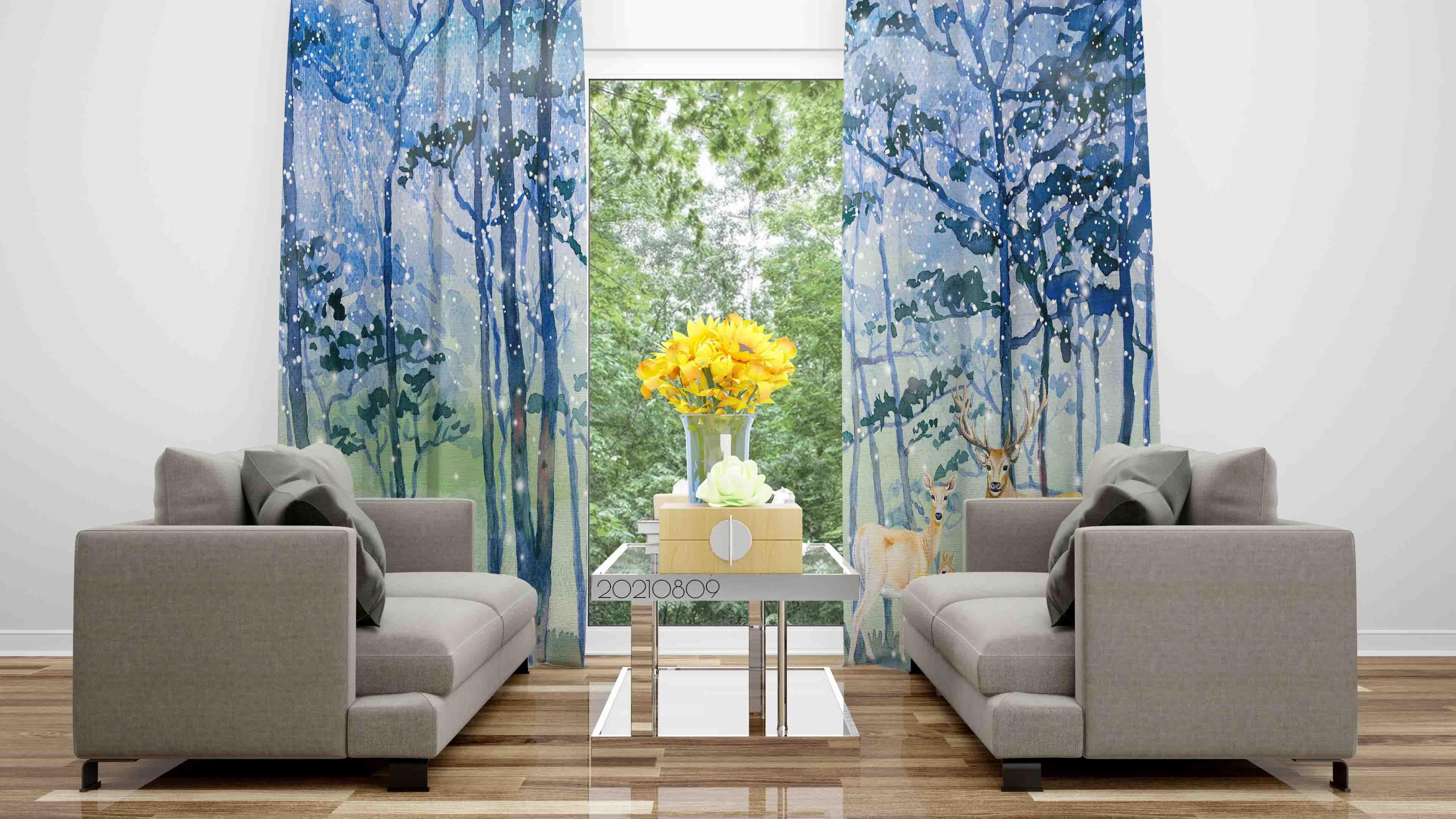 3D Landscape Oil Painting Curtains and Drapes LQH 64- Jess Art Decoration