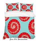 3D Red Umbrella Quilt Cover Set Bedding Set Pillowcases 47- Jess Art Decoration