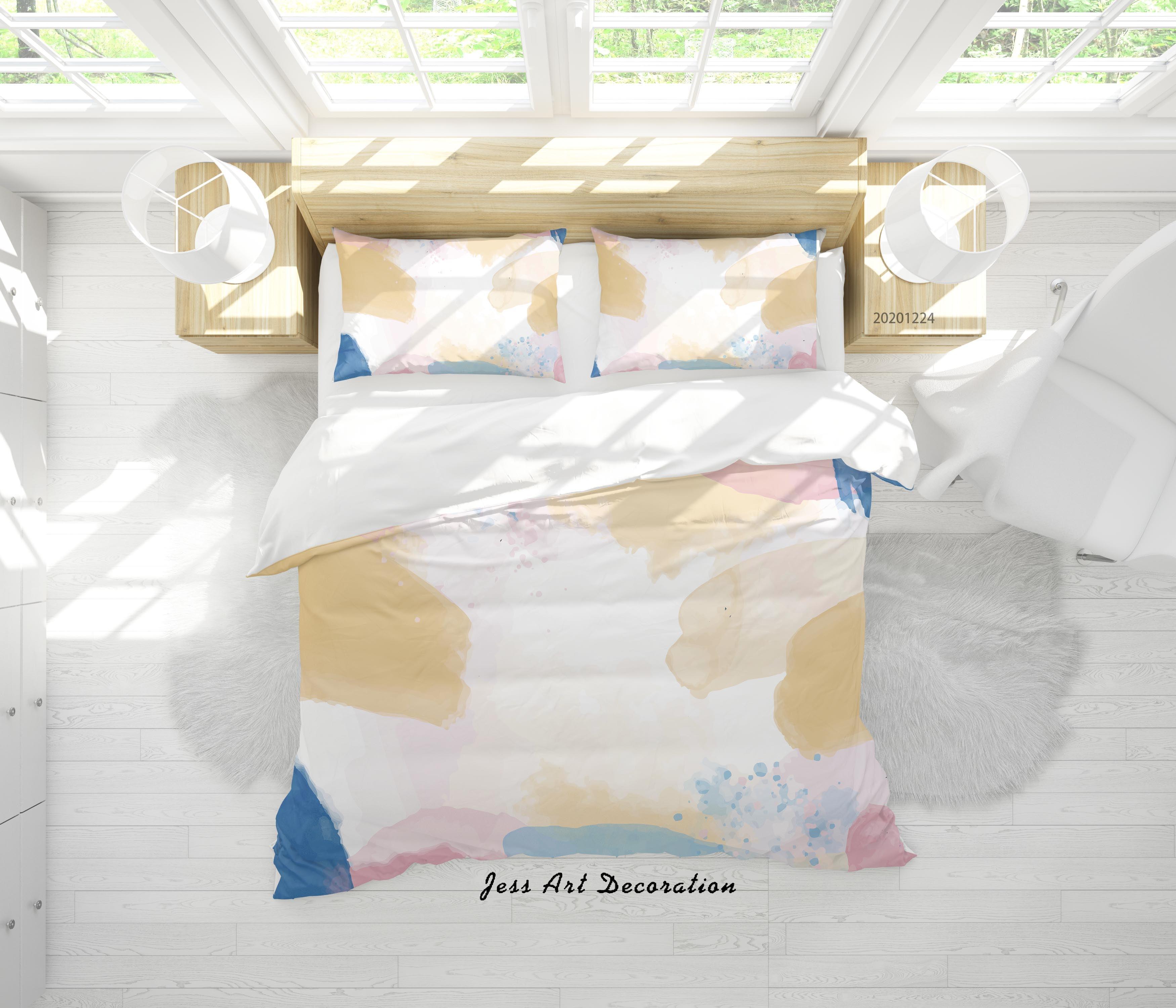3D Watercolor Geometric Pattern Quilt Cover Set Bedding Set Duvet Cover Pillowcases 166 LQH- Jess Art Decoration