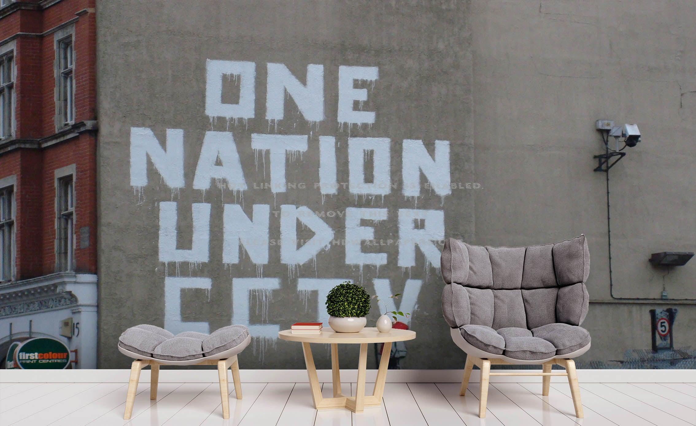 3D White Letter Banksy Boy Wall Mural Wallpaper ZY D44- Jess Art Decoration