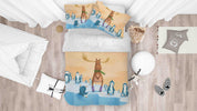 3D Cartoon Penguin Elk Quilt Cover Set Bedding Set Duvet Cover Pillowcases SF046- Jess Art Decoration