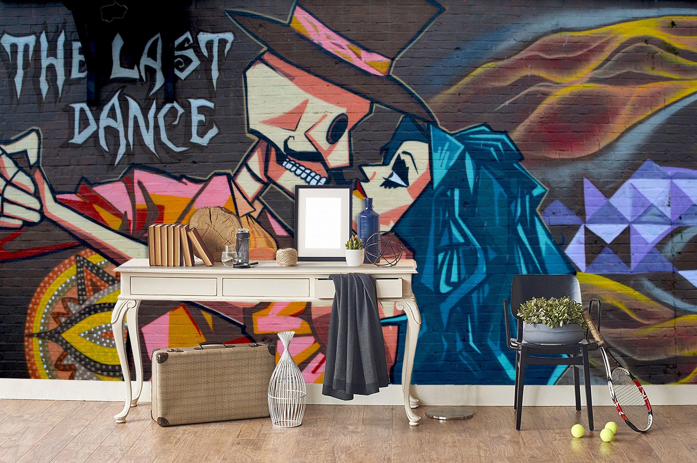 3D Retro Abstract Dancer Graffiti Wall Mural Wallpaper 200- Jess Art Decoration