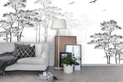3D black ink forest birds wall mural wallpaper 12- Jess Art Decoration