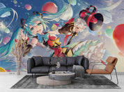 3D Lovely Anime Girl soft anime girl fantasy mural wall mural wallpaper for teen room