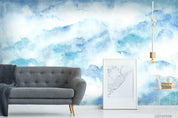 3D Watercolor Blue Sky Cloud Wall Mural Wallpaper LQH 36- Jess Art Decoration