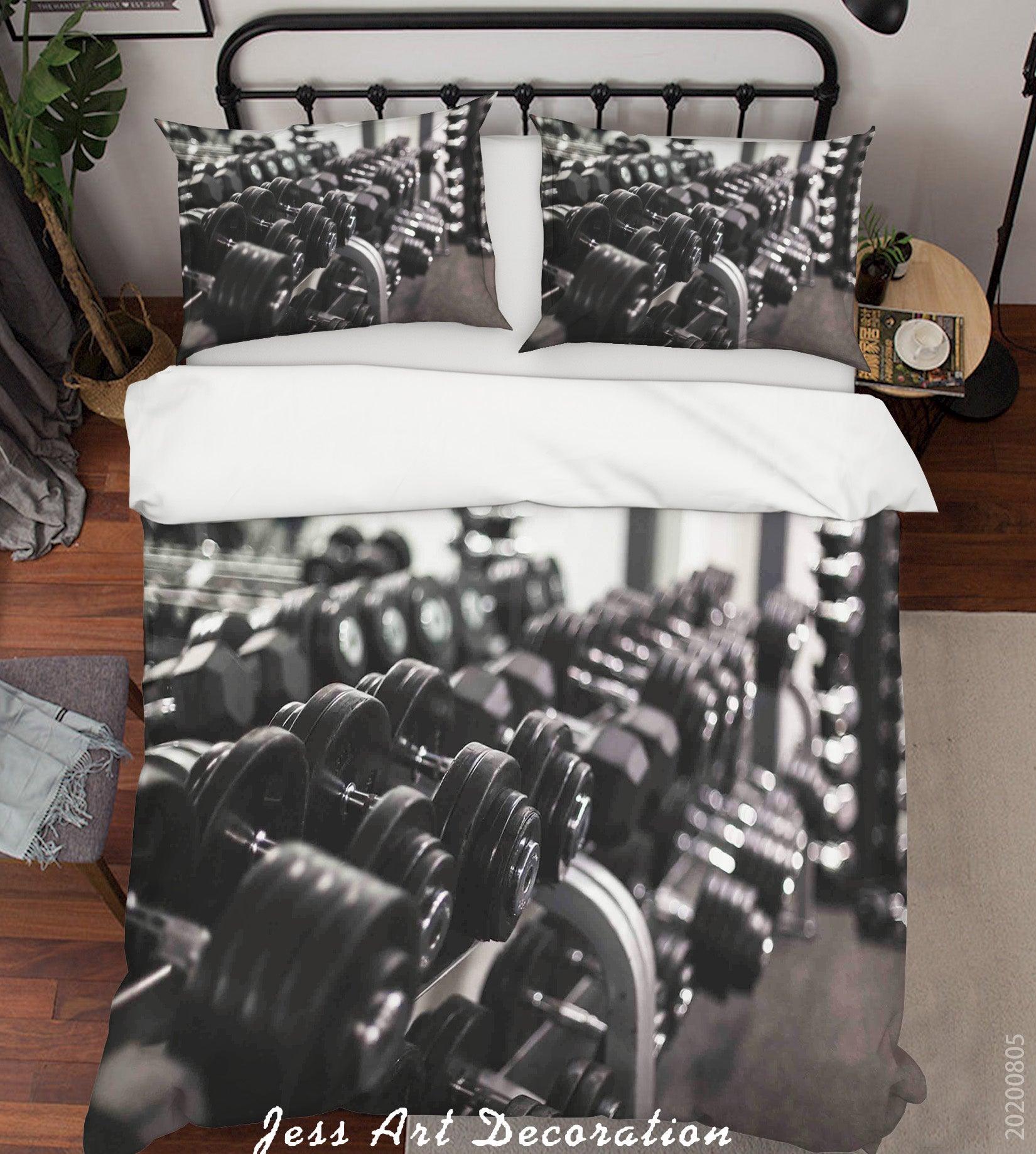 3D Gym Barbell Quilt Cover Set Bedding Set Duvet Cover Pillowcases LXL 305- Jess Art Decoration
