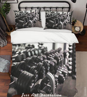 3D Gym Barbell Quilt Cover Set Bedding Set Duvet Cover Pillowcases LXL 305- Jess Art Decoration