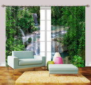 3D Landscape Green Forest Stream Curtains and Drapes LQH 71- Jess Art Decoration