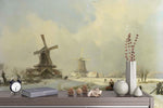 3D Nordic Winter Windmill Oil Painting Wall Mural Wallpaper 10- Jess Art Decoration