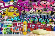 3D Abstract Color Graffiti Wall Mural Wallpaper LQH 278- Jess Art Decoration