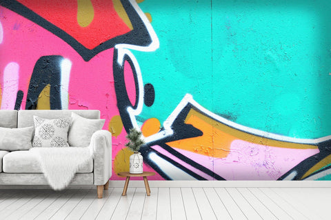 3D Colored Graffiti Wall Mural Wallpaper- Jess Art Decoration