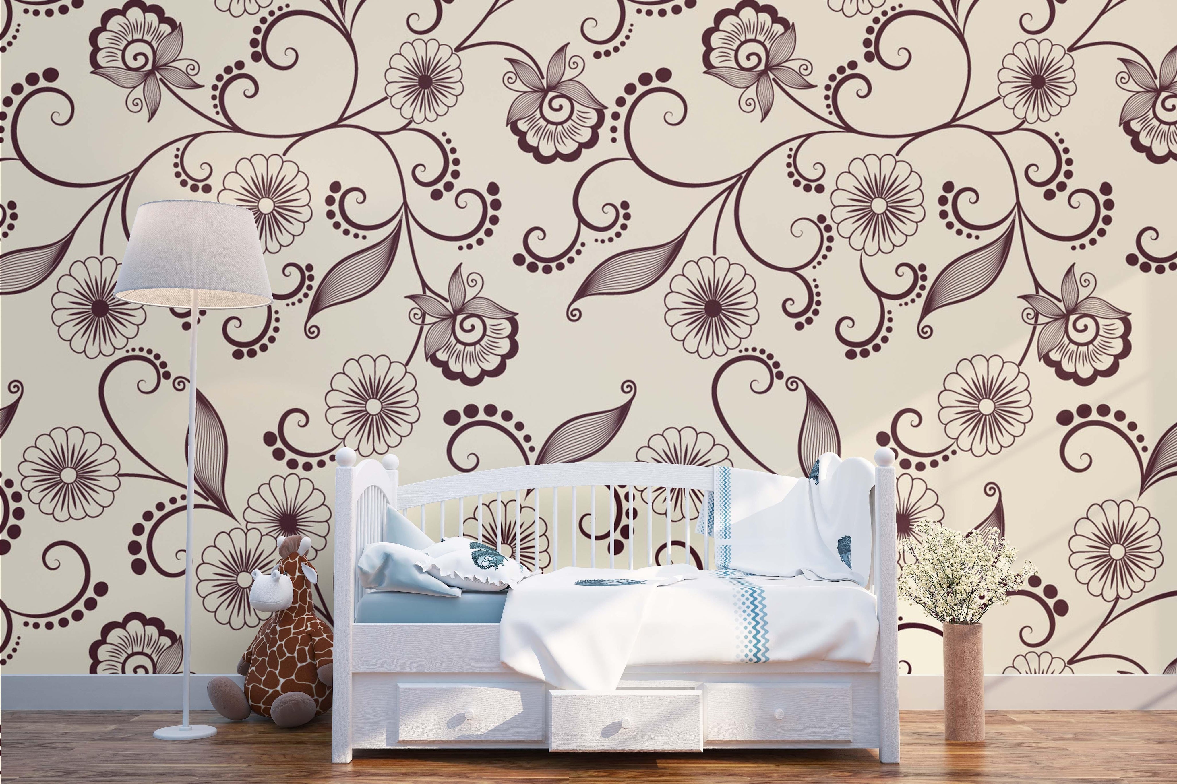 3D Brown Flowers Wall Mural Wallpaper 58- Jess Art Decoration