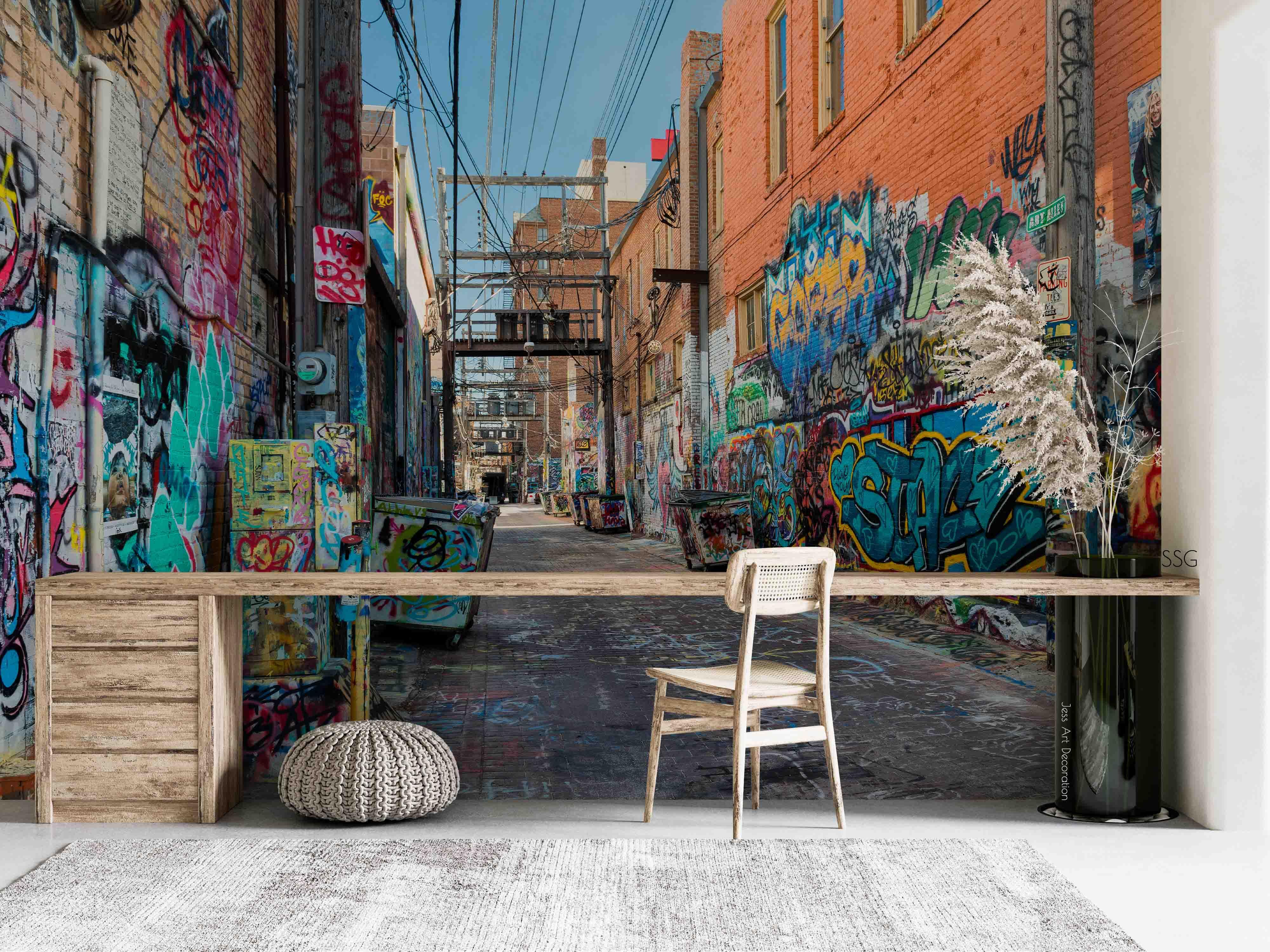 3D Street Graffiti Wall Mural Wallpaper sww 51- Jess Art Decoration