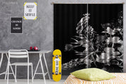 3D Various Flowers Black White Curtains and Drapes GD 3352- Jess Art Decoration