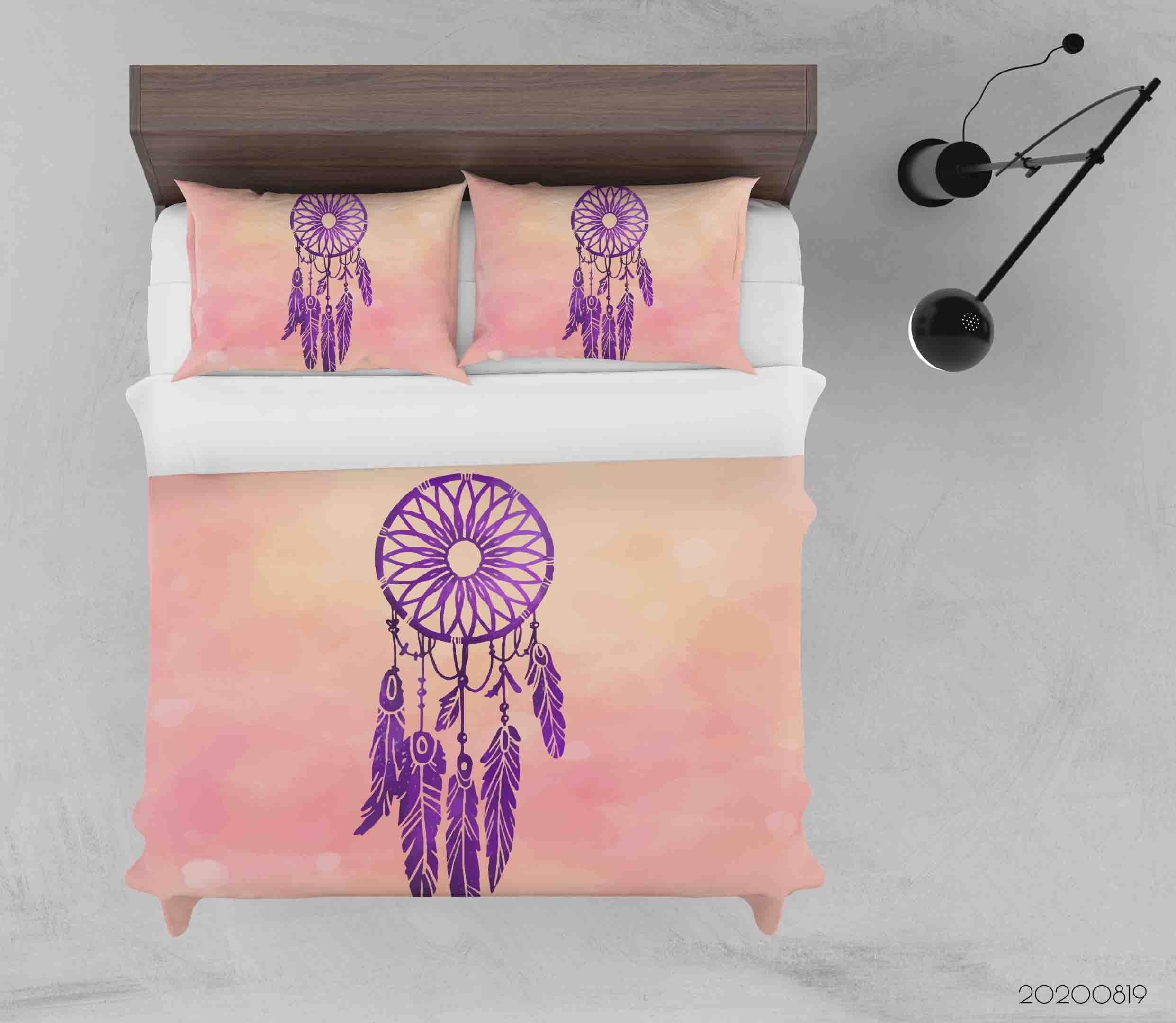 3D Purple Dreamcatcher Pink Quilt Cover Set Bedding Set Duvet Cover Pillowcases LXL- Jess Art Decoration