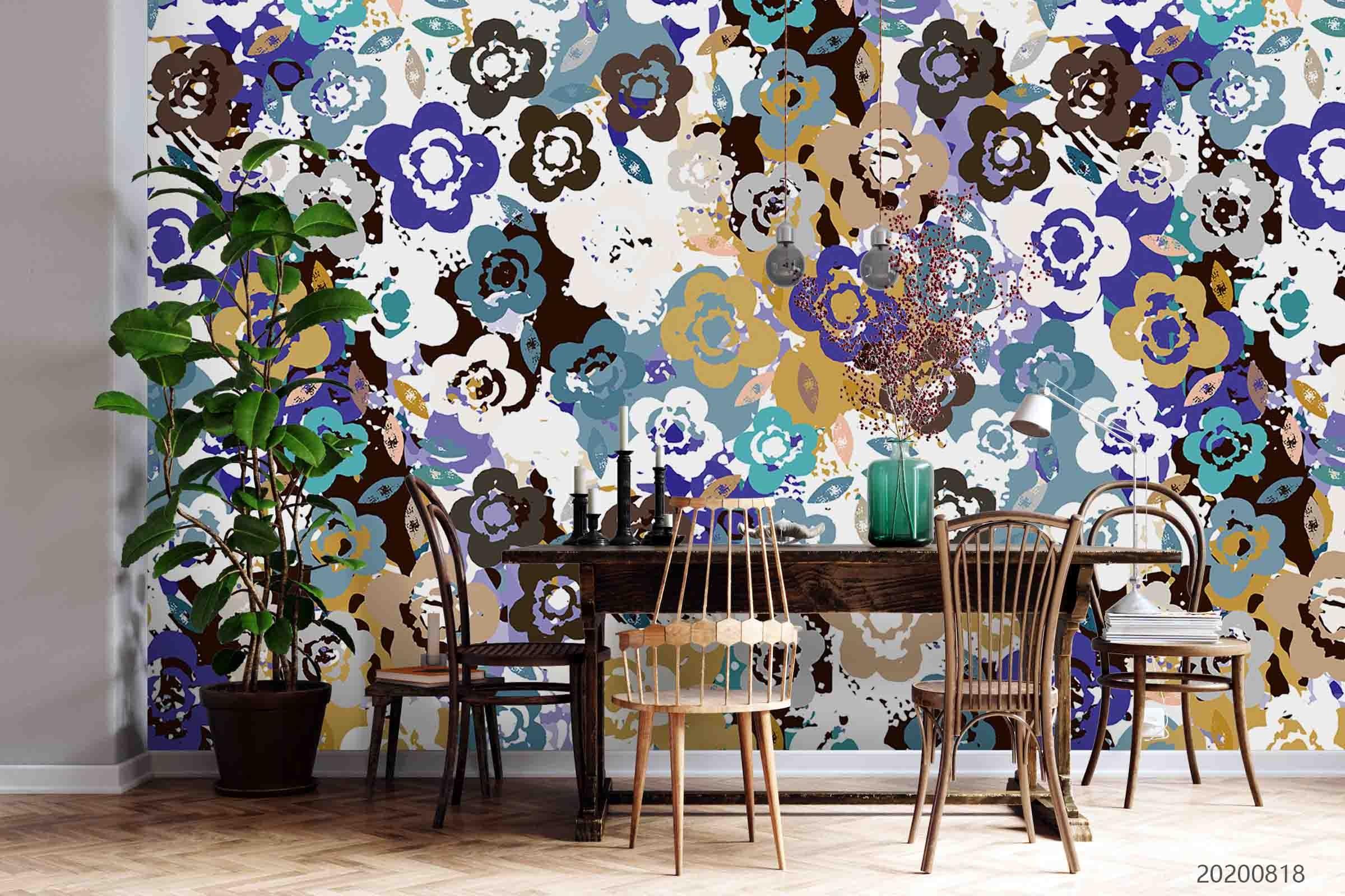 3D Vintage Abstract Floral Pattern Wall Mural Wallpaper LXL 1167- Jess Art Decoration