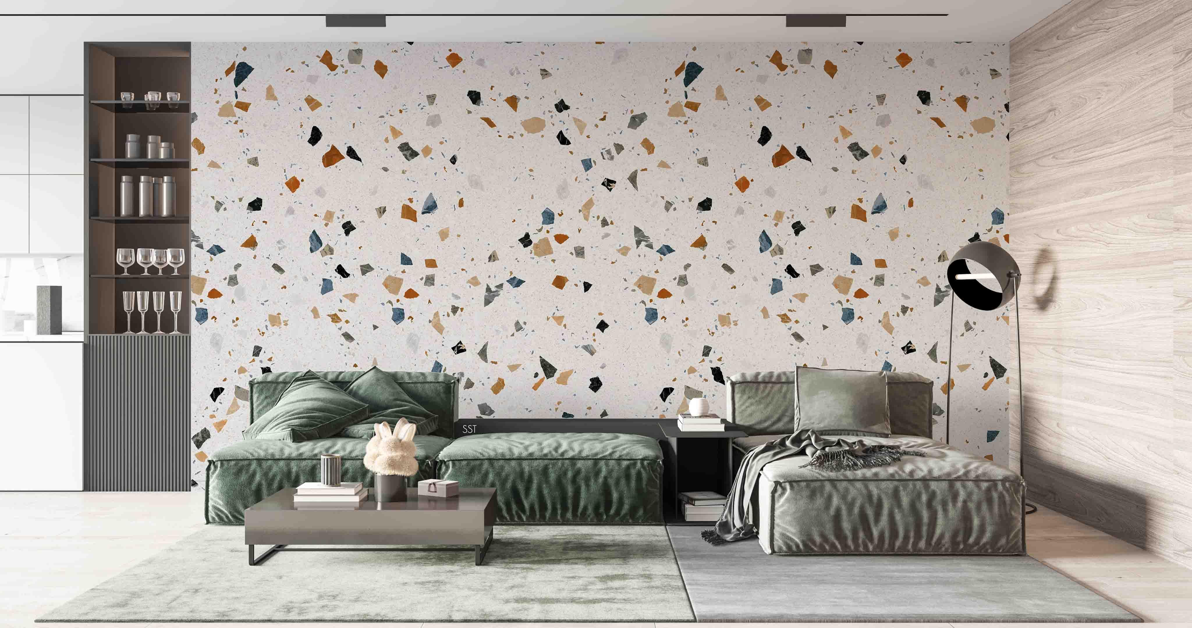 3D Terrazzo Texture modern terrazzo pattern wall mural wallpaper for living room