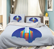 3D Planet Rocket Astronaut Spaceship Quilt Cover Set Bedding Set Duvet Cover Pillowcases WJ 9350- Jess Art Decoration