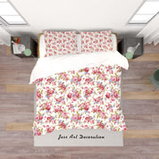 3D White Pink Flowers Quilt Cover Set Bedding Set Duvet Cover Pillowcases SF124- Jess Art Decoration