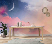 3D Watercolor Sky Cloud Moon Wall Mural Wallpaper LQH 191- Jess Art Decoration