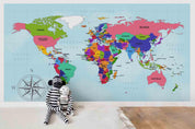 3D Artistic Political World Map Wall Mural Wallpaper WJ 9402- Jess Art Decoration