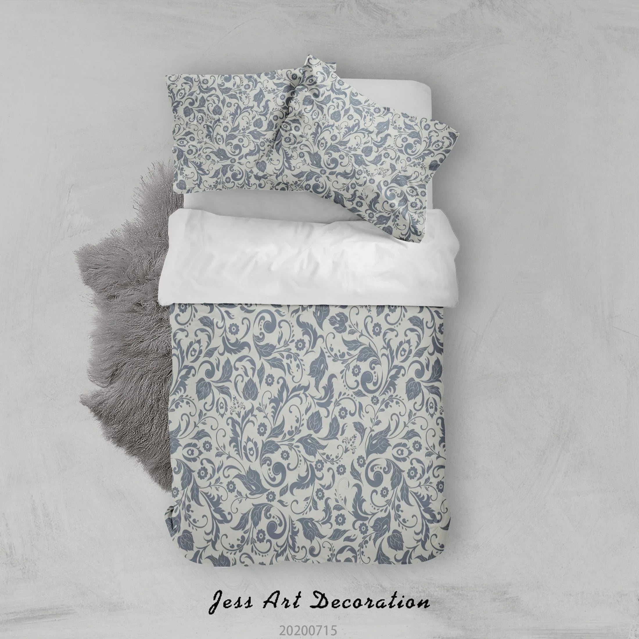 3D Colourful Plant Leaves Floral Pattern Quilt Cover Set Bedding Set Duvet Cover Pillowcases WJ 3881- Jess Art Decoration