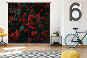 3D Pastoral Red Rose Scenery Curtains and Drapes GD 3246- Jess Art Decoration