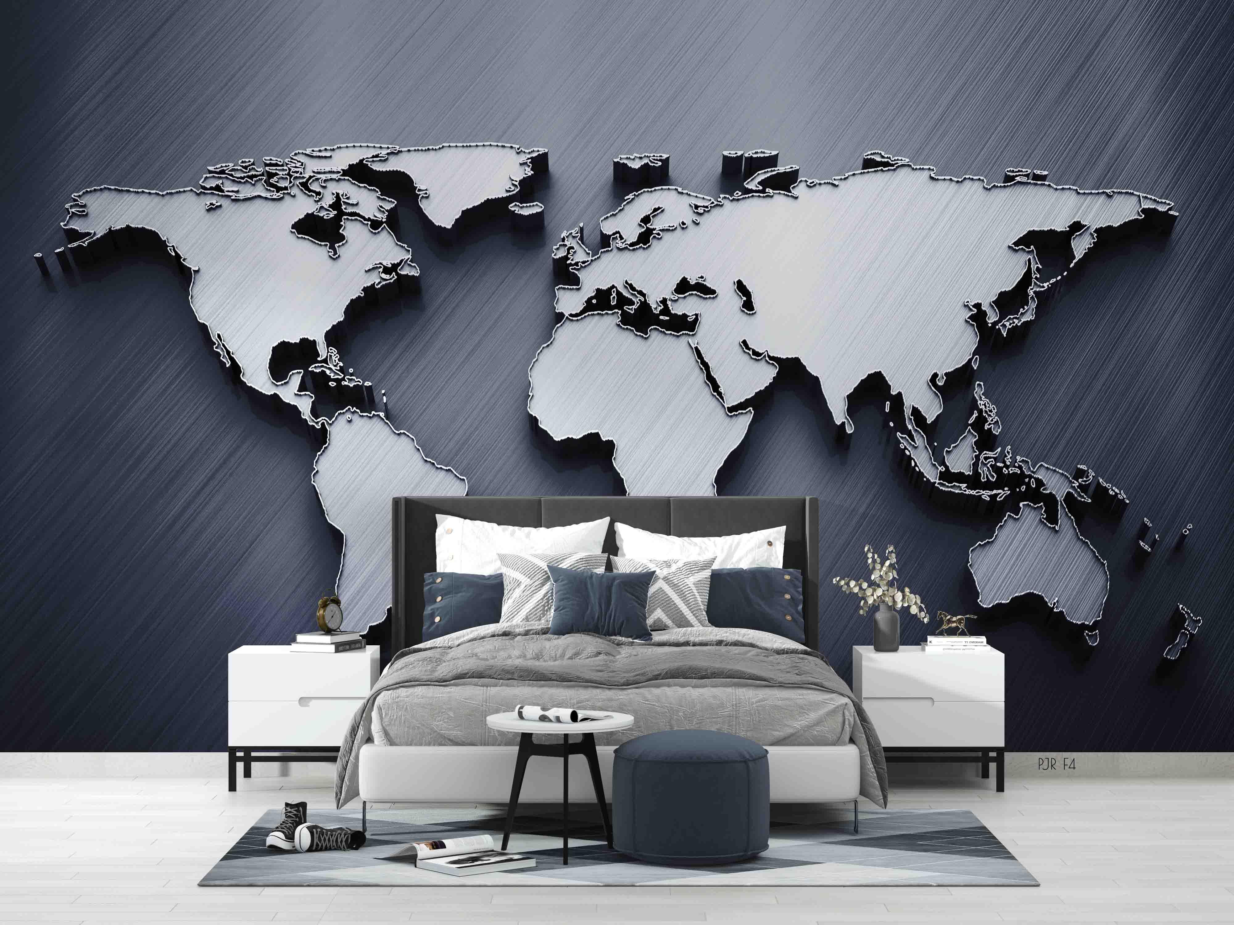 3D World Map Wall Mural Wallpaper WJ 5187- Jess Art Decoration