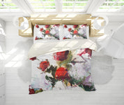 3D Red Rose Floral Quilt Cover Set Bedding Set Pillowcases 160- Jess Art Decoration