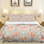 3D Cartoon Fox Quilt Cover Set Bedding Set Pillowcases 18- Jess Art Decoration