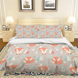 3D Cartoon Fox Quilt Cover Set Bedding Set Pillowcases 18- Jess Art Decoration
