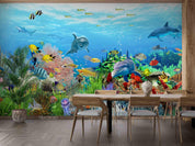 3D Hand-painted Cartoon Underwater World Wall Mural Wallpaper SWW5108- Jess Art Decoration