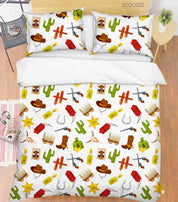 3D Hand Drawn Cowboy Costume Cactus Quilt Cover Set Bedding Set Duvet Cover Pillowcases 187 LQH- Jess Art Decoration