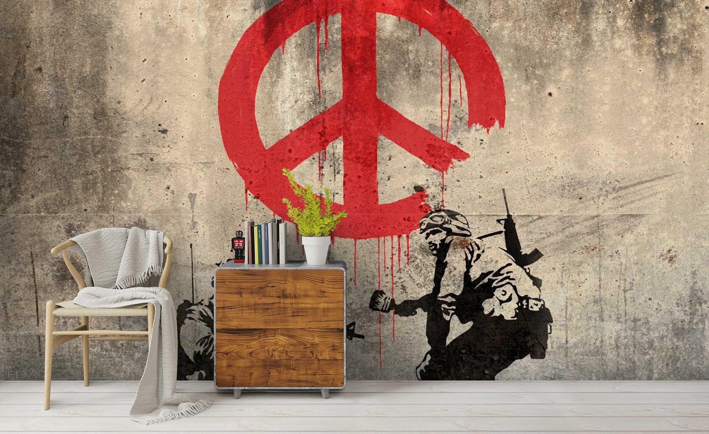 3D Banksy Graffiti Wall Mural Wallpaper sww 11- Jess Art Decoration