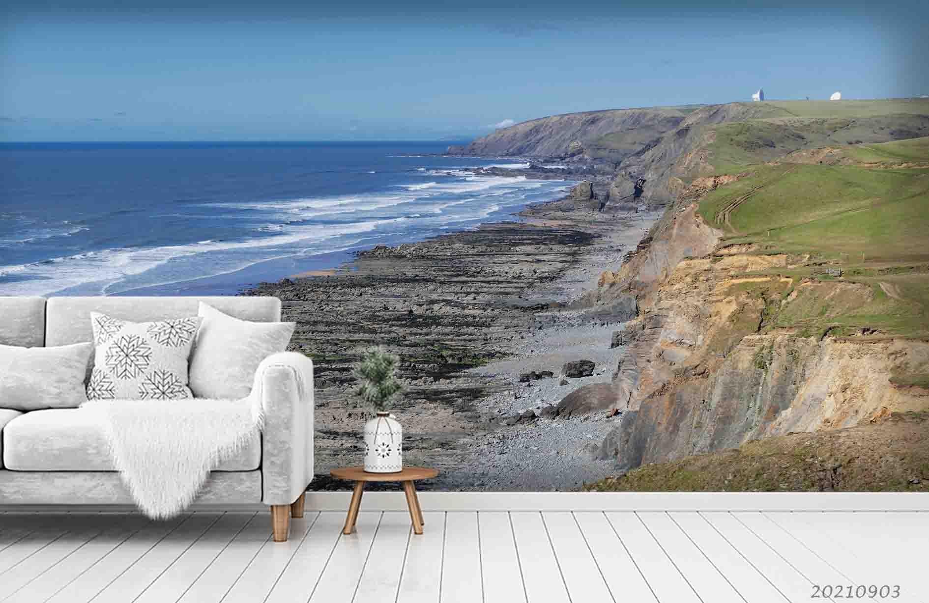 3D Sky Sea Coastline Landscape Wall Mural Wallpaper LQH 103- Jess Art Decoration