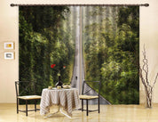 3D Green Forest Road Curtains and Drapes A114- Jess Art Decoration