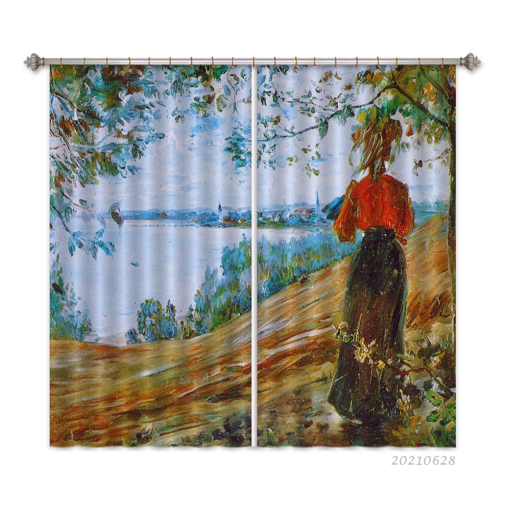 3D Landscape Oil Painting Curtains and Drapes LQH 24- Jess Art Decoration