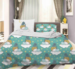 3D Green Baby Boy Clouds Star Sleep Quilt Cover Set Bedding Set Pillowcases 83- Jess Art Decoration