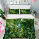 3D Green Forest Trees Quilt Cover Set Bedding Set Pillowcases 58- Jess Art Decoration