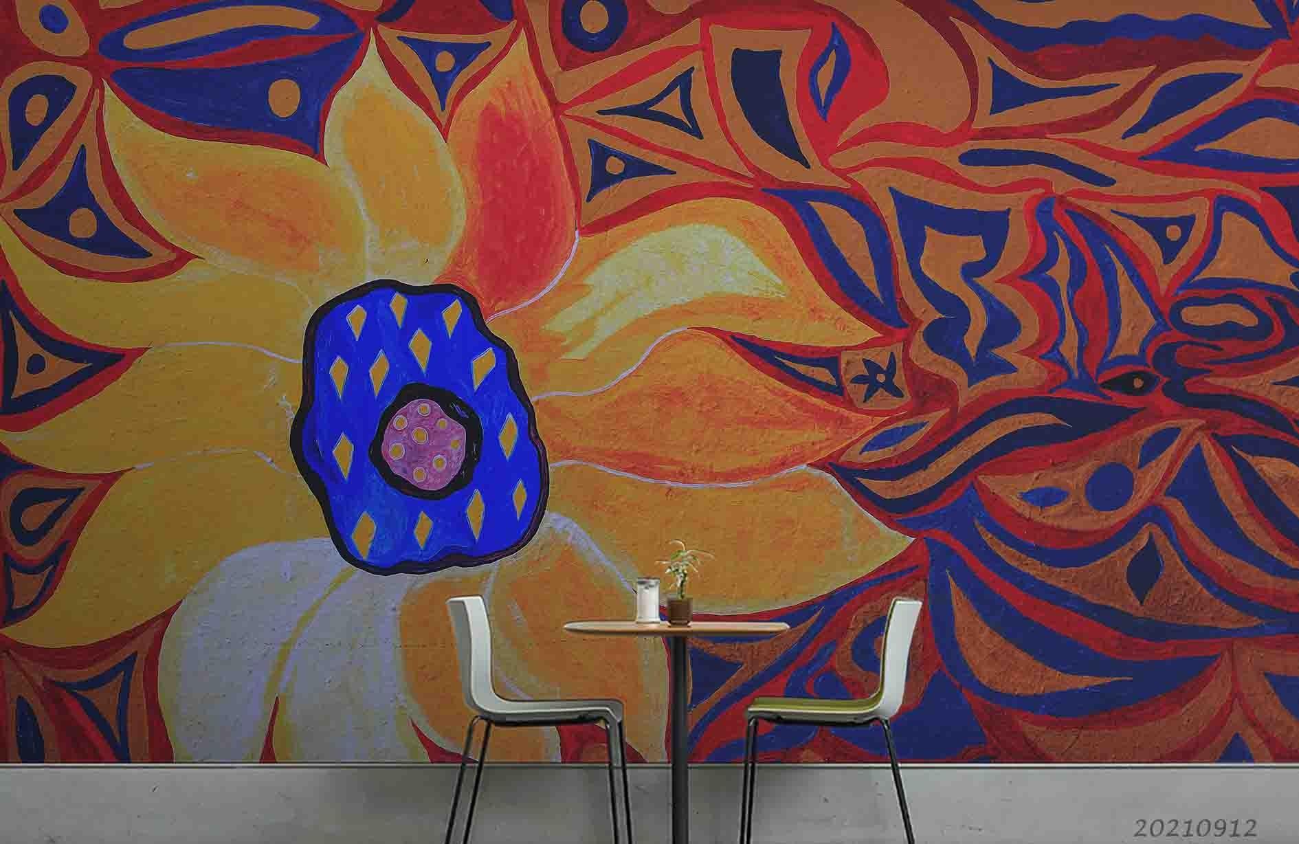 3D Abstract Floral Pattern Wall Mural Wallpaper LQH 327- Jess Art Decoration