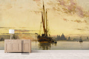 3D wooden boat scenery oil painting wall mural wallpaper 40- Jess Art Decoration