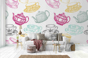 3D Colorful Tableware Pattern Wall Mural Wallpaper 2- Jess Art Decoration