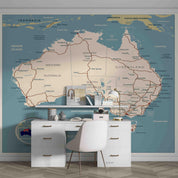 3D Map Australia Land Ocean Wall Mural Wallpaper GD 3934- Jess Art Decoration
