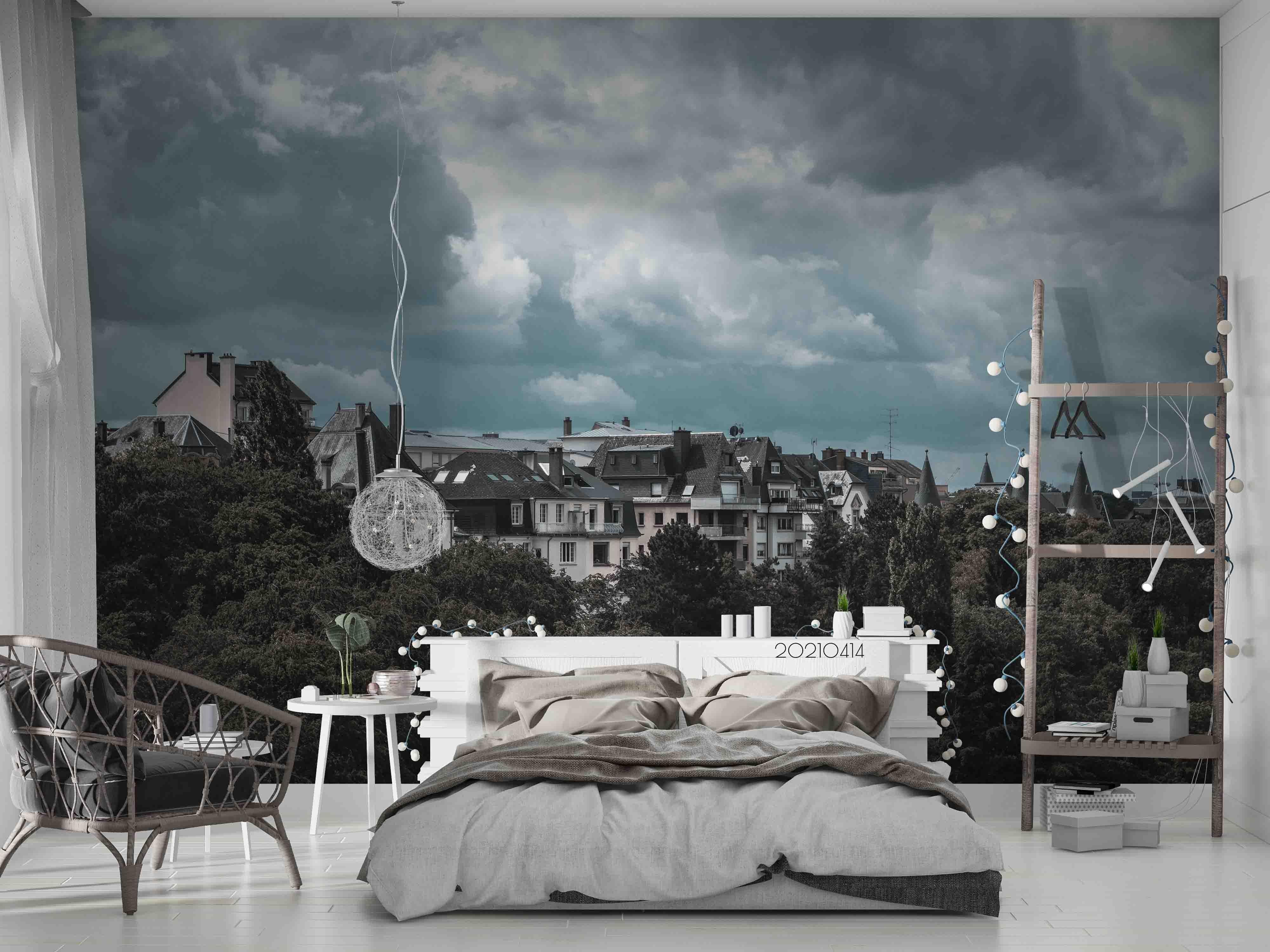 3D Sky City Forest Landscape Wall Mural Wallpaper LQH 226- Jess Art Decoration
