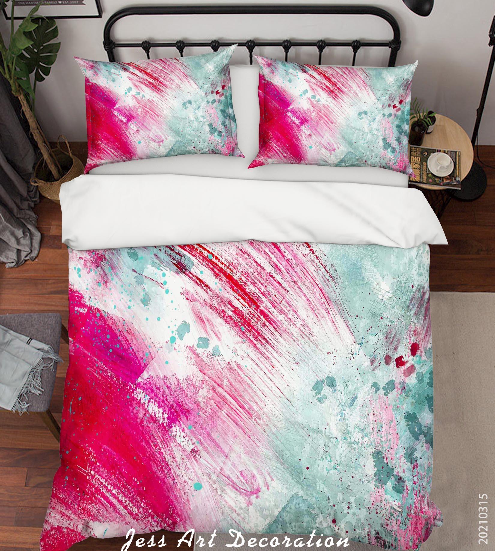 3D Abstract Color Graffiti Quilt Cover Set Bedding Set Duvet Cover Pillowcases 94- Jess Art Decoration