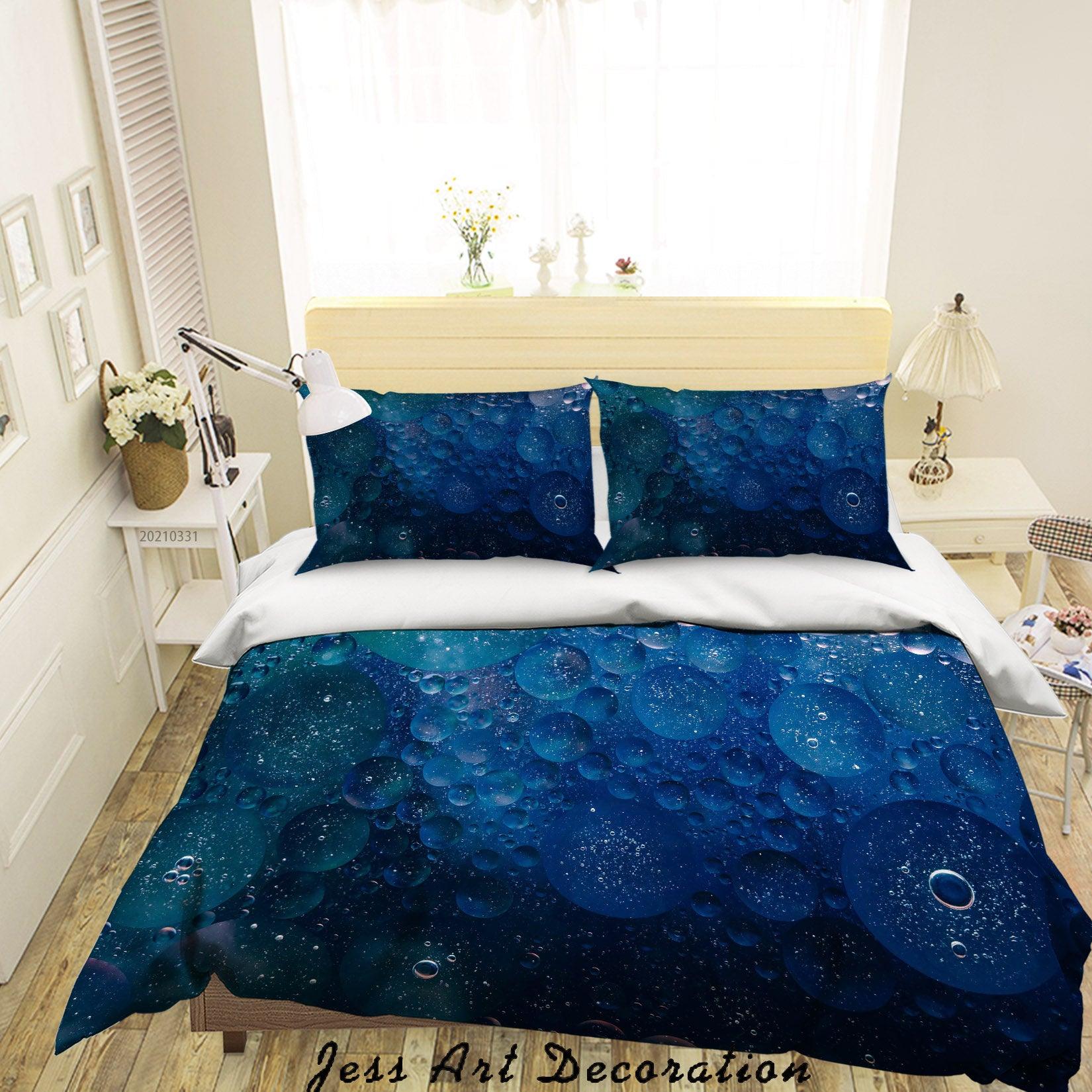 3D Abstract Blue Bubble Quilt Cover Set Bedding Set Duvet Cover Pillowcases 281- Jess Art Decoration