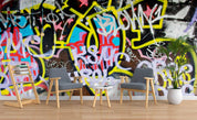 Abstract Graffiti Design 2 Wallpaper urban graffiti wall mural for teen room, studio or feature wall - view 2