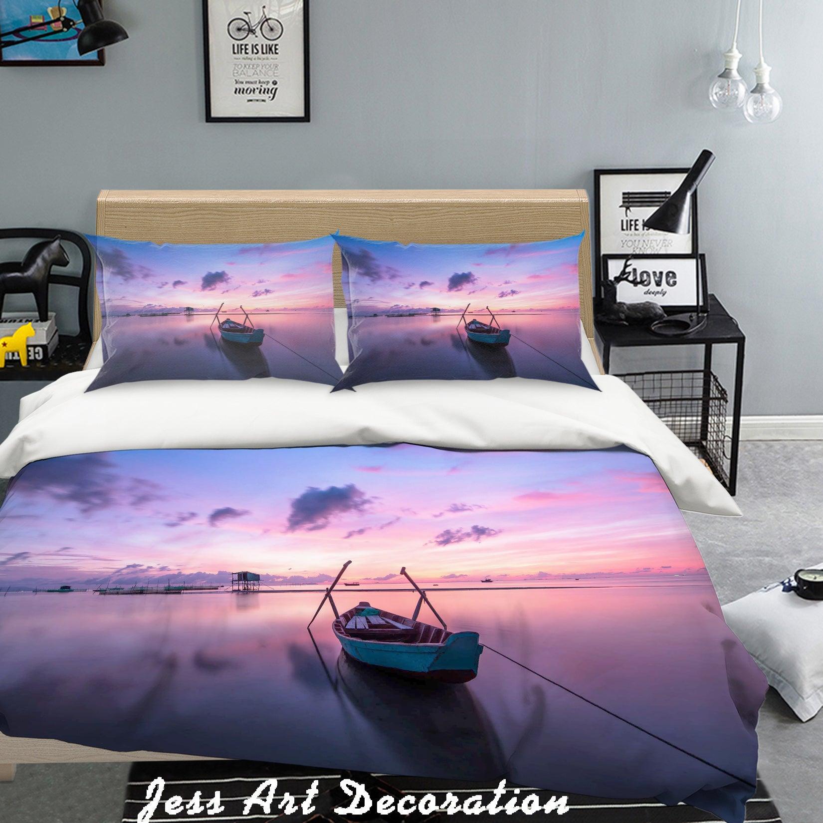 3D  Seaside Sunset Scenery Quilt Cover Set Bedding Set Pillowcases  73- Jess Art Decoration