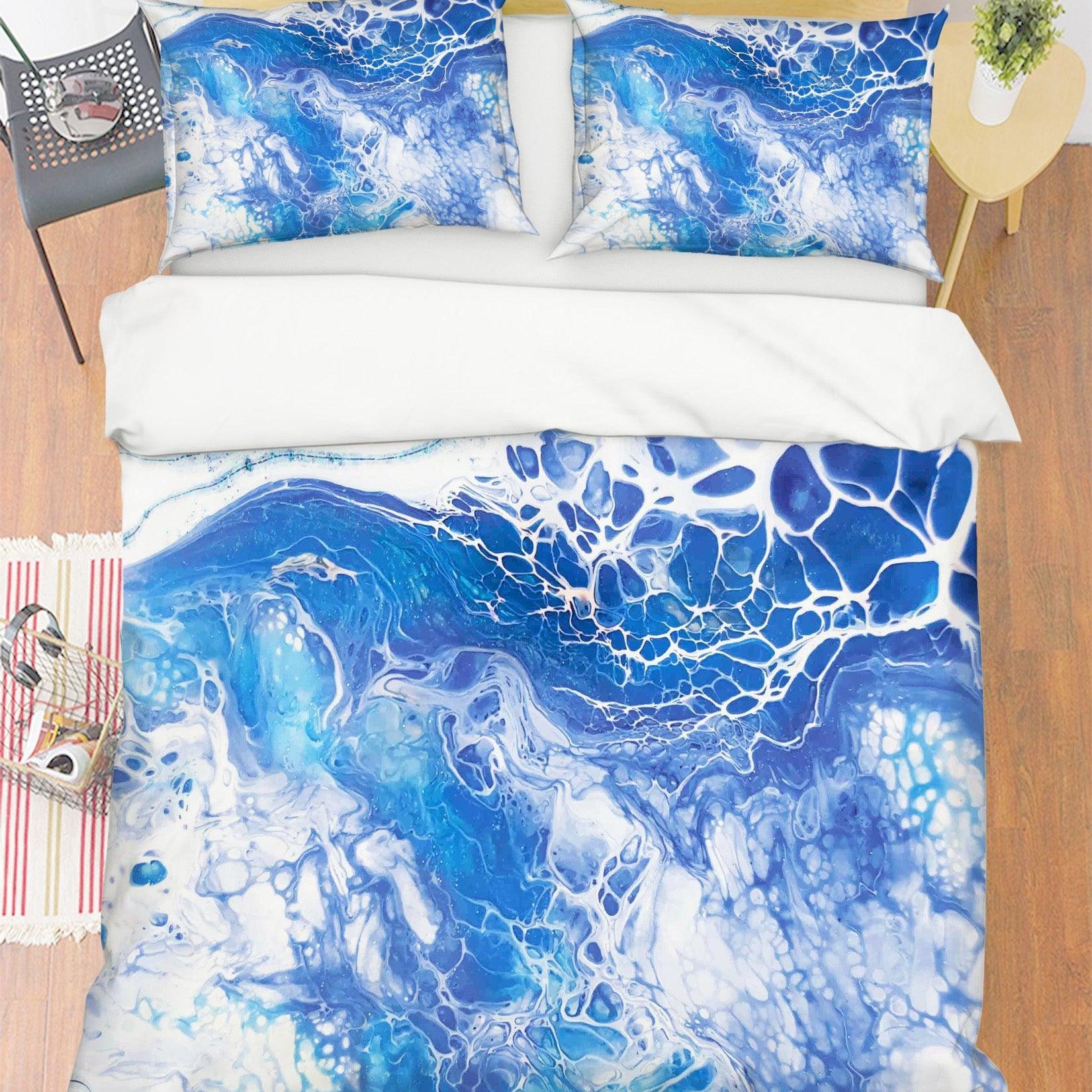 3D Blue Abstract Sea Pattern Quilt Cover Set Bedding Set Pillowcases 42- Jess Art Decoration
